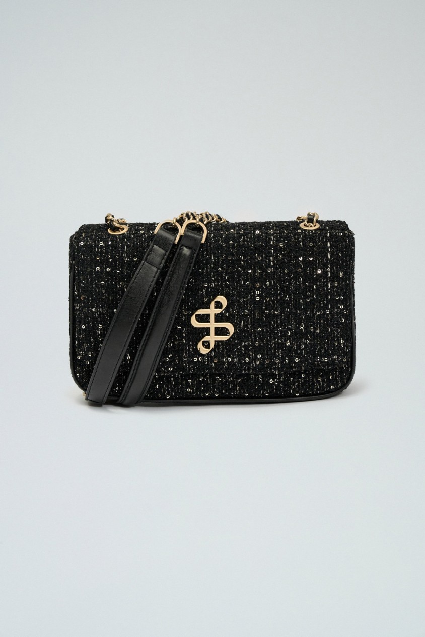 TWEED BAG WITH CHAIN