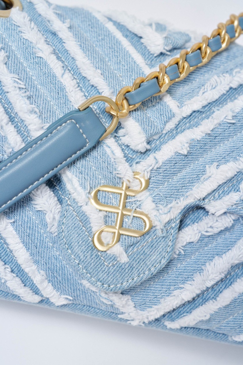 DENIM BAG WITH CHAIN