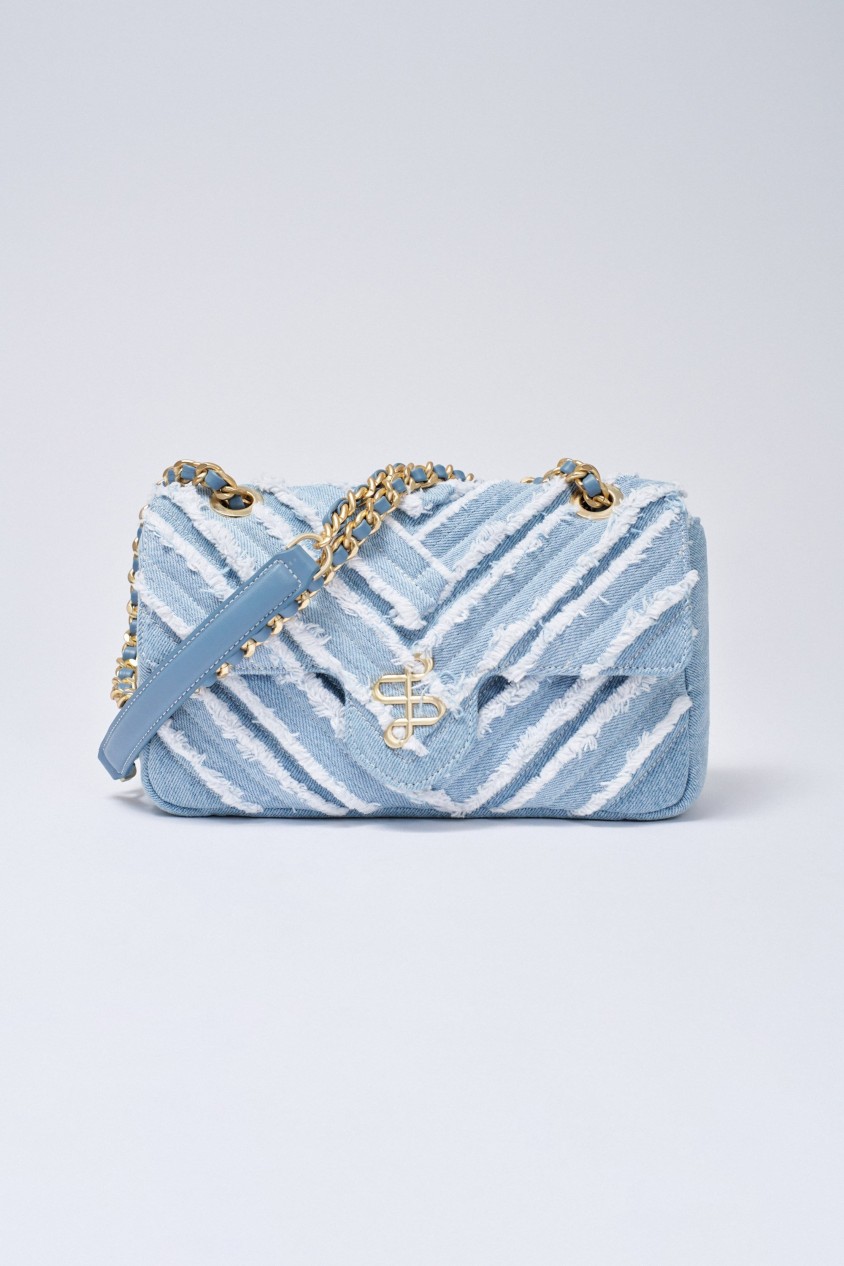 DENIM BAG WITH CHAIN
