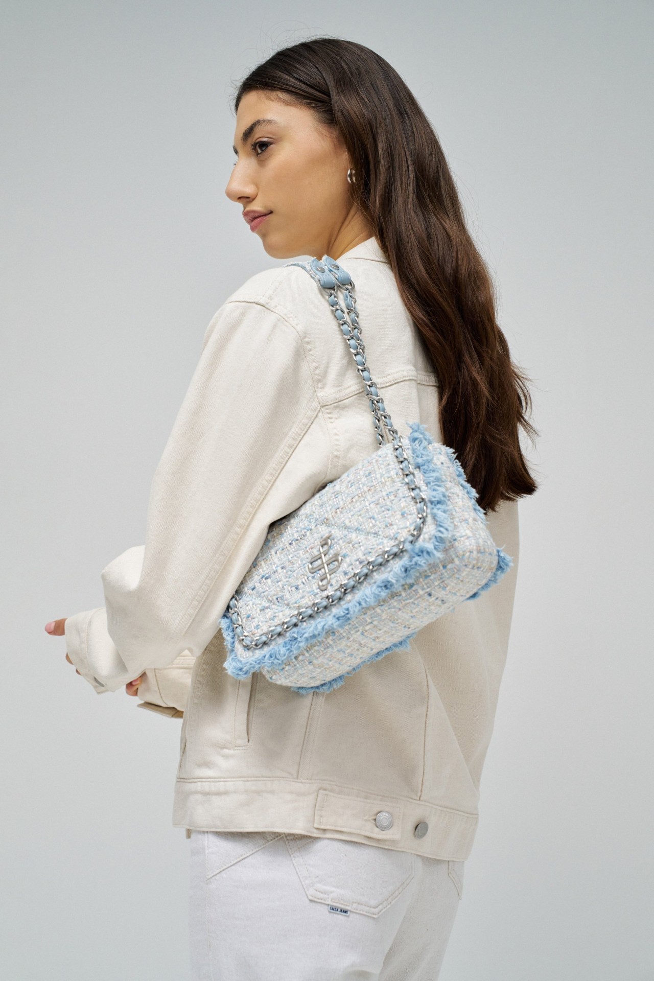 BOLSO TWEED CON CADENA