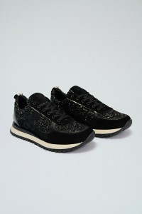 LEATHER AND TWEED TRAINERS