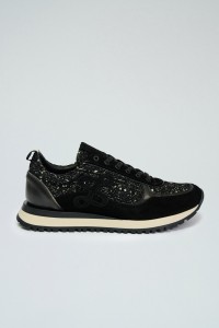 LEATHER AND TWEED TRAINERS