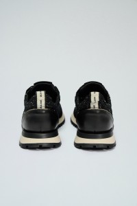 LEATHER AND TWEED TRAINERS
