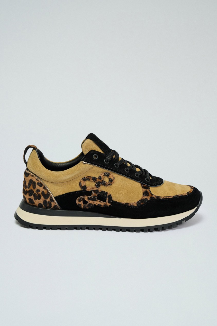 ANIMAL PRINT LEATHER SNEAKERS