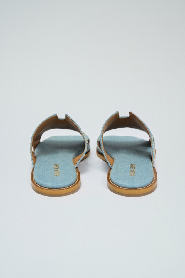 FLAT SANDALS IN DENIM