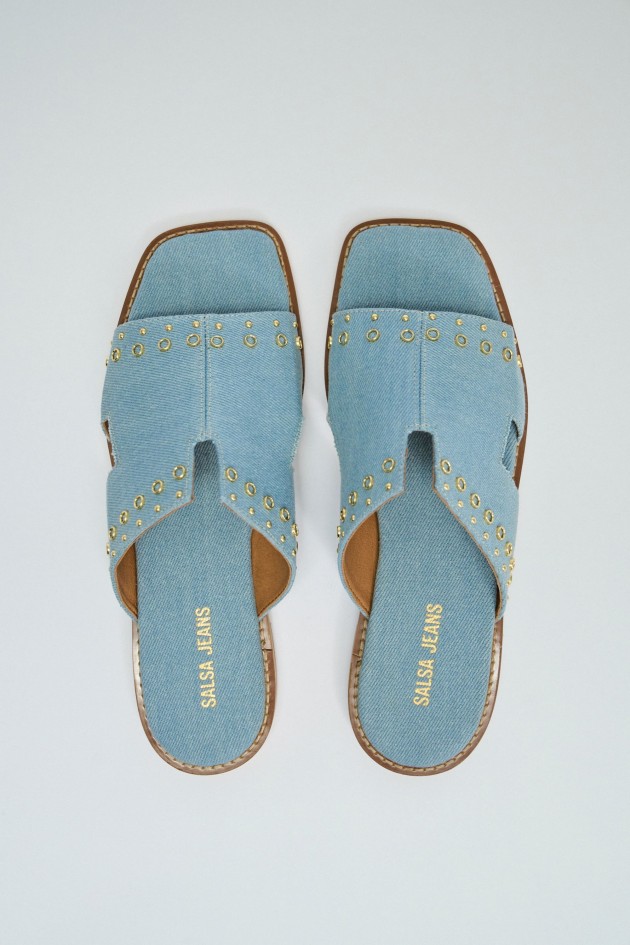FLAT SANDALS IN DENIM