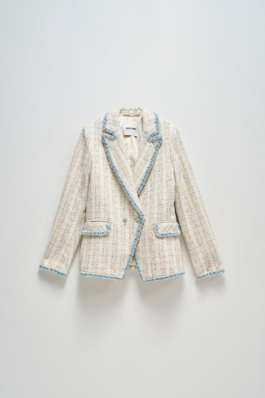 BLAZER DE TWEED CON DETALLES DE DENIM
