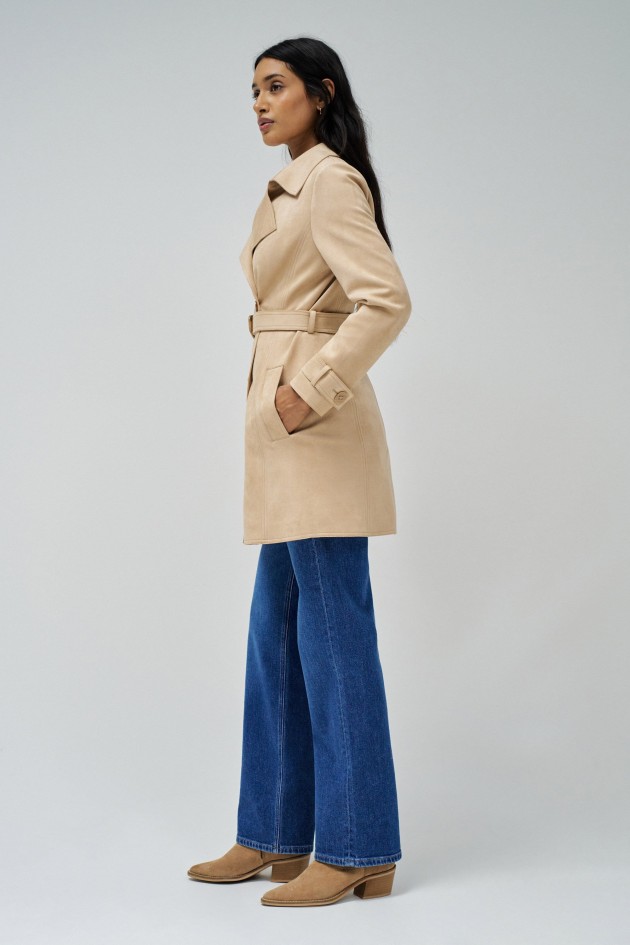 TRENCH COAT AUS WILDLEDER