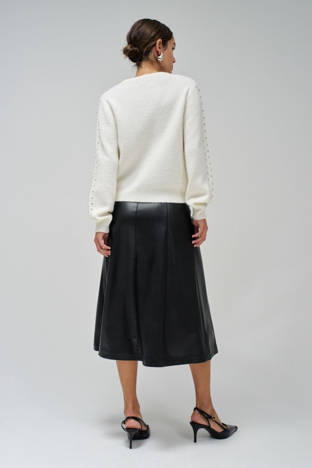 CAMISOLA TRICOTADA COM DETALHE DE BRILHANTES