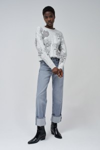 FLORAL JACQUARD JUMPER WITH GLITTER