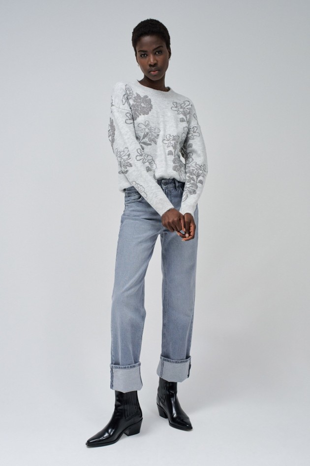 FLORAL JACQUARD JUMPER WITH GLITTER