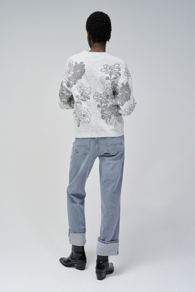FLORAL JACQUARD JUMPER WITH GLITTER