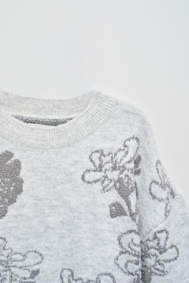 FLORAL JACQUARD JUMPER WITH GLITTER