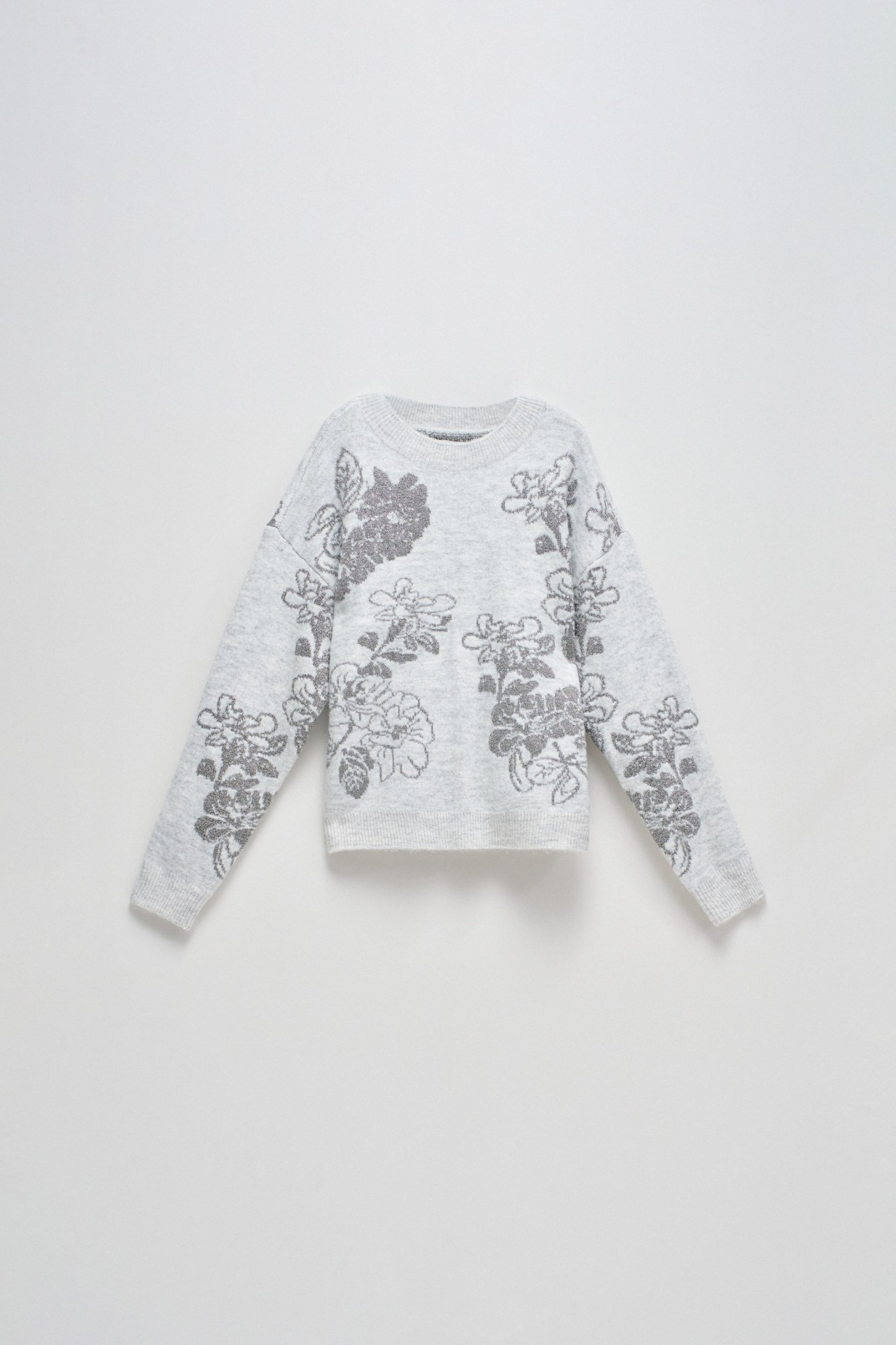 PULL EN JACQUARD FLEURI BRILLANT