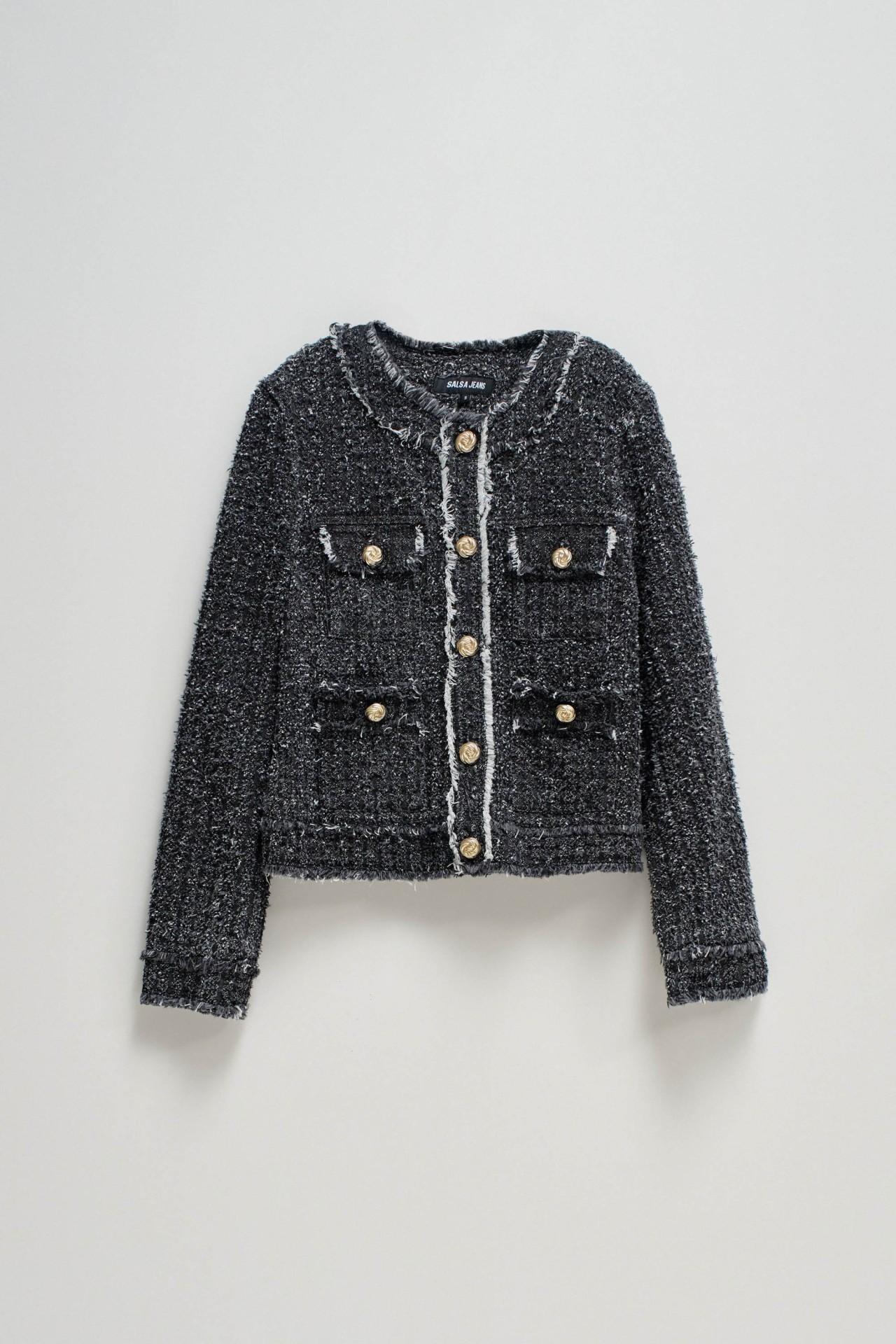 TWEED EFFECT DENIM JACKET