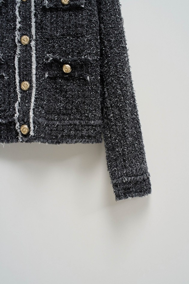 CHAQUETA DE DENIM CON EFECTO TWEED