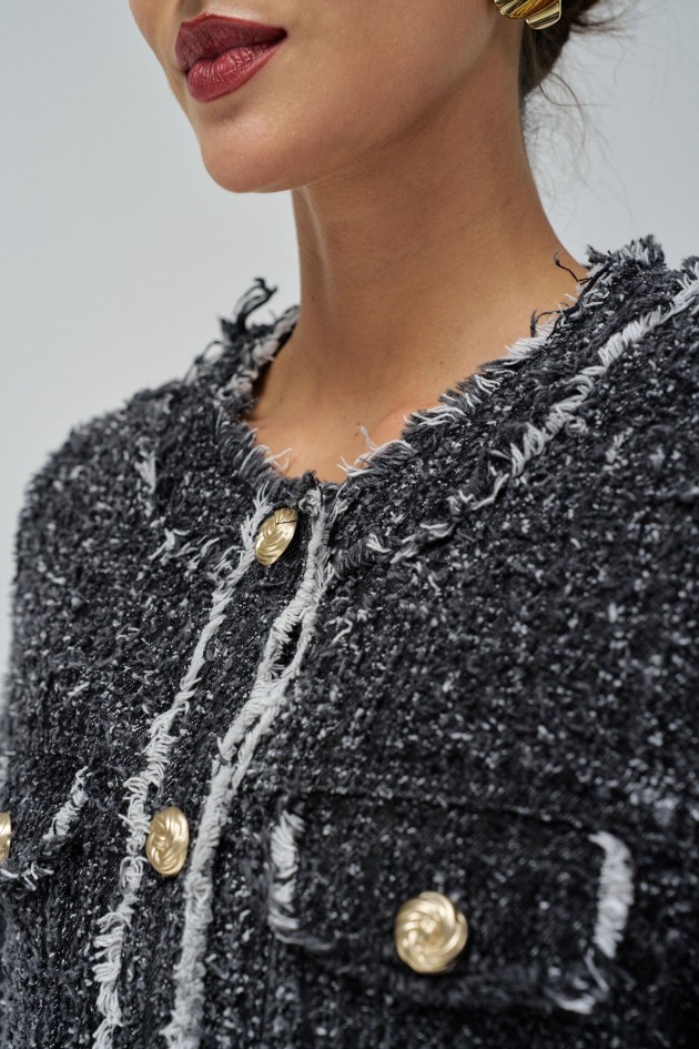 CHAQUETA DE DENIM CON EFECTO TWEED