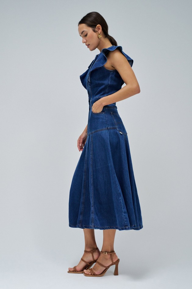 VESTIDO MIDI EN LIGHTDENIM
