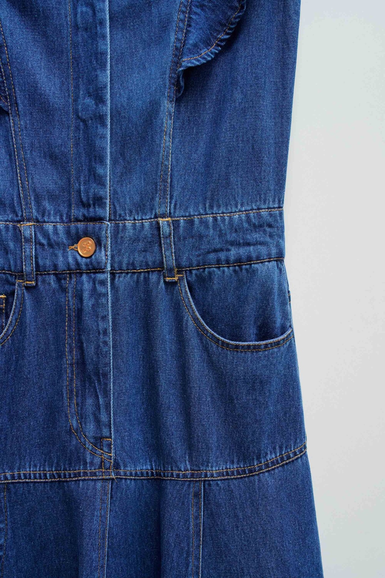 VESTIDO MIDI EM LIGHTDENIM