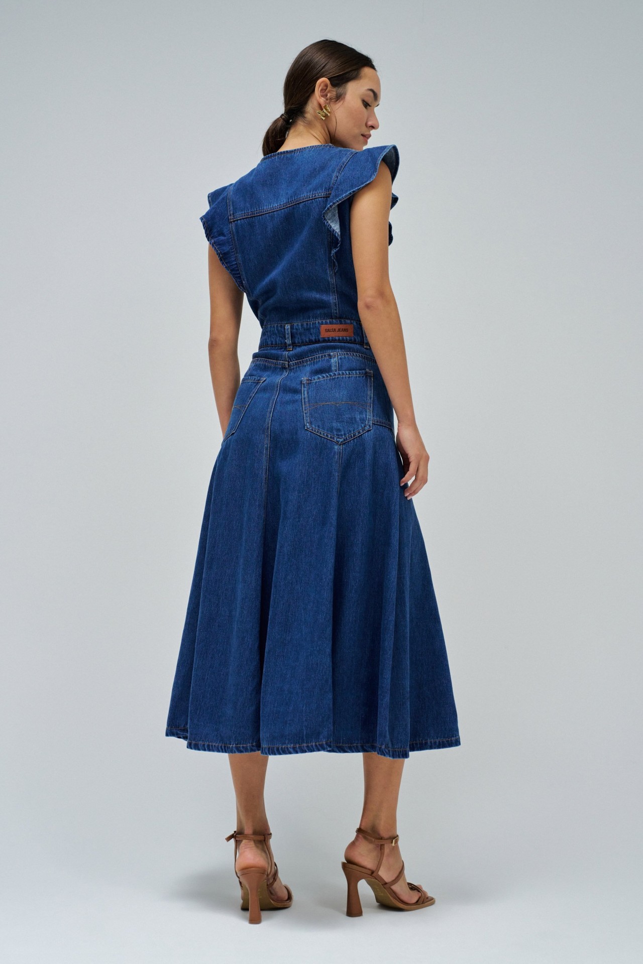 VESTIDO MIDI EM LIGHTDENIM