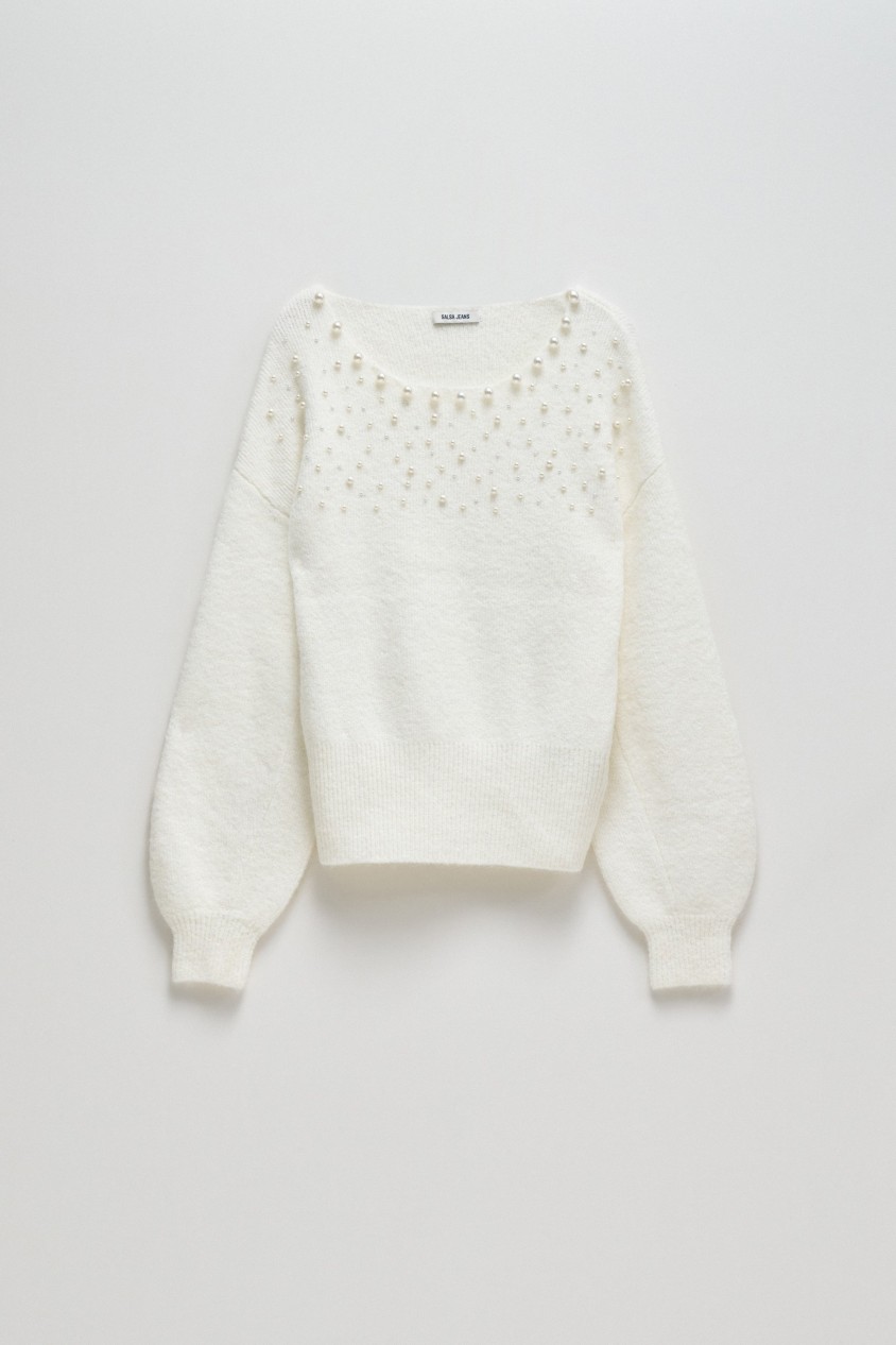 SWEATER WITH PEARLS