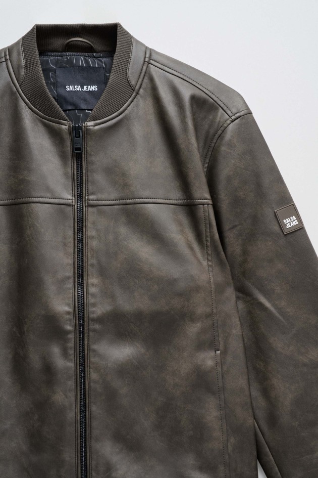 BOMBER JACKET LEATHER EFFECT