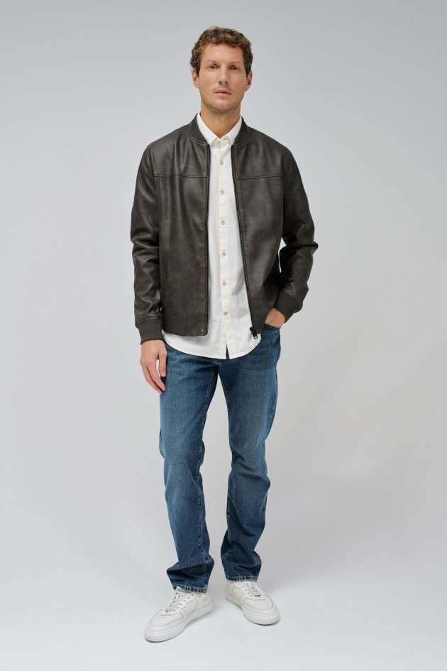BOMBER JACKET LEATHER EFFECT