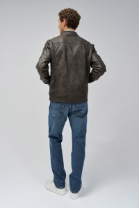 CHAQUETA BOMBER EFECTO PIEL