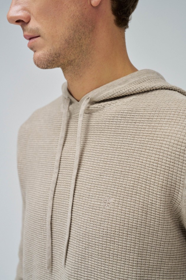 HOODIE WITH TEXTURED EFFECT