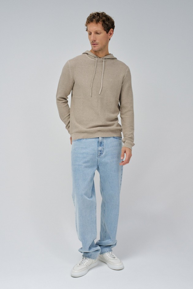 HOODIE WITH TEXTURED EFFECT