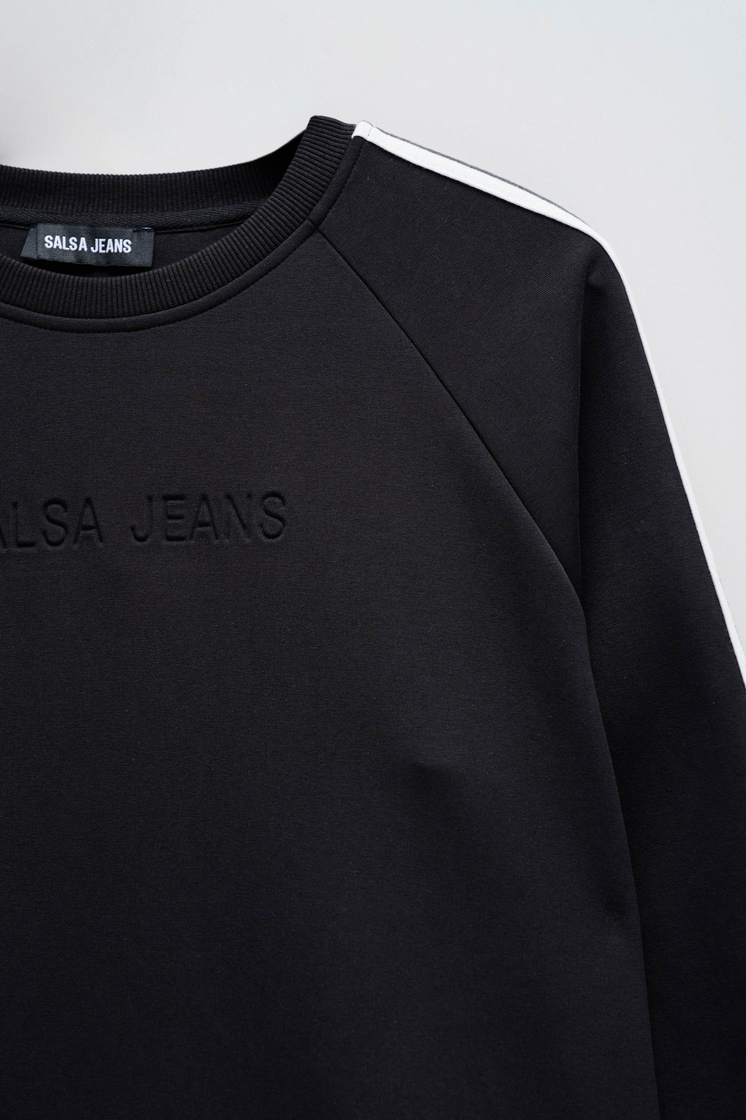 SWEATSHIRT WITH STRIPES ON THE SLEEVES