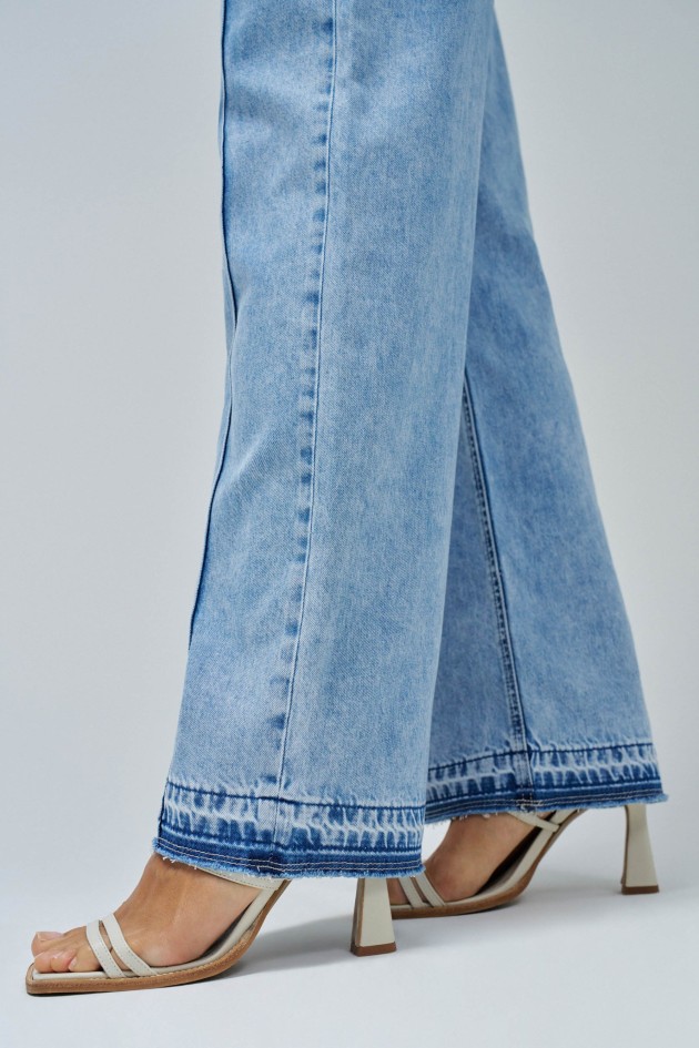 JEANS WIDE LEG EM LIGHTDENIM