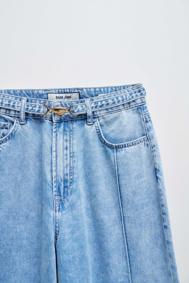 JEANS WIDE LEG EM LIGHTDENIM