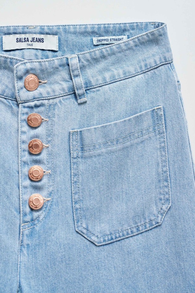 PANTALONES CROPPED STRAIGHT LIGHTDENIM