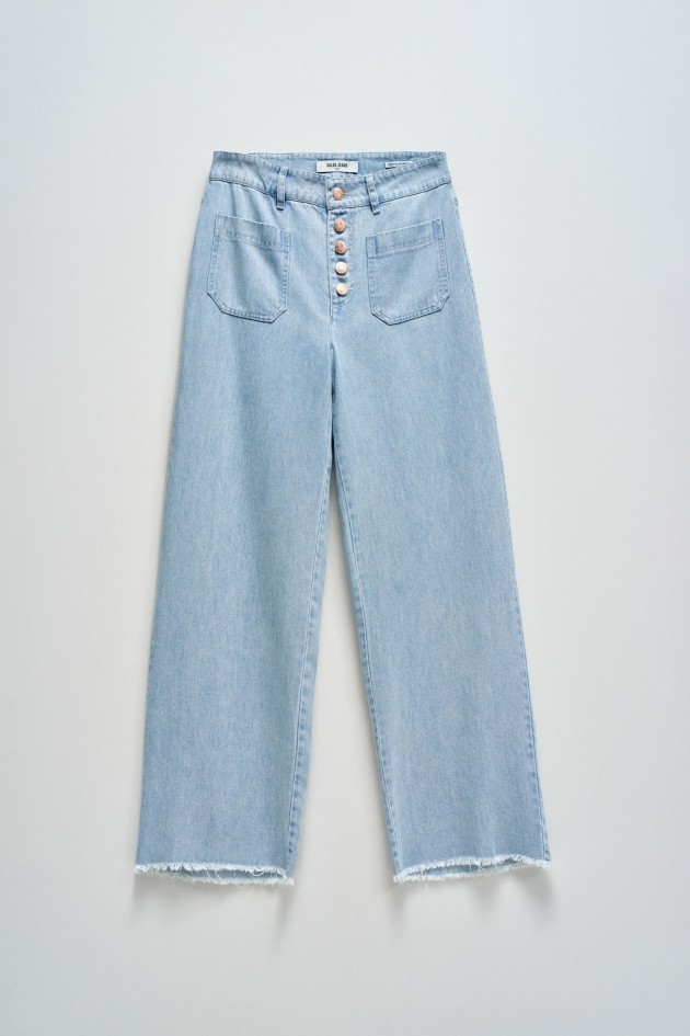 PANTALONES CROPPED STRAIGHT LIGHTDENIM