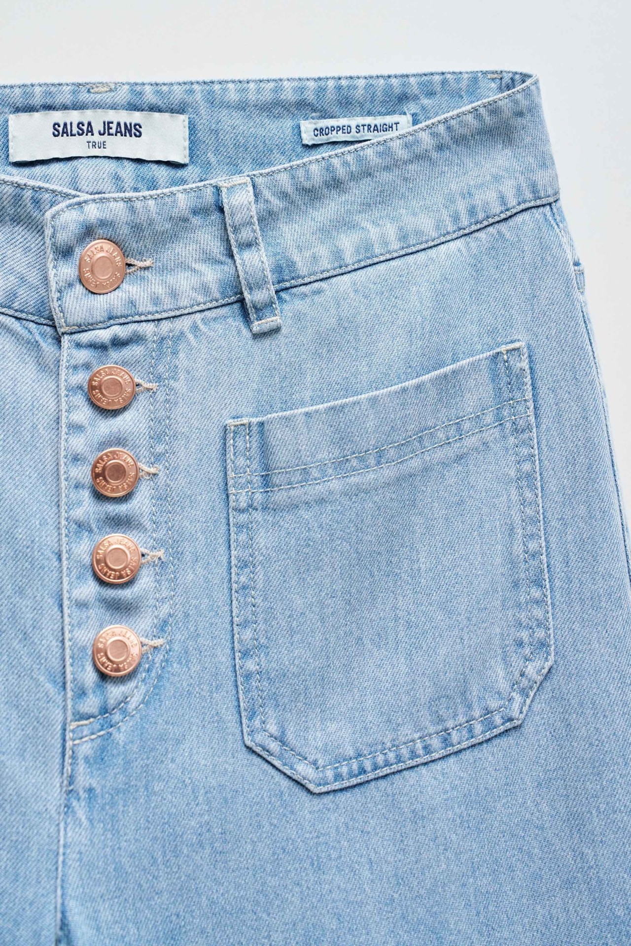 PANTALNCROPPED STRAIGHT LIGHTDENIM