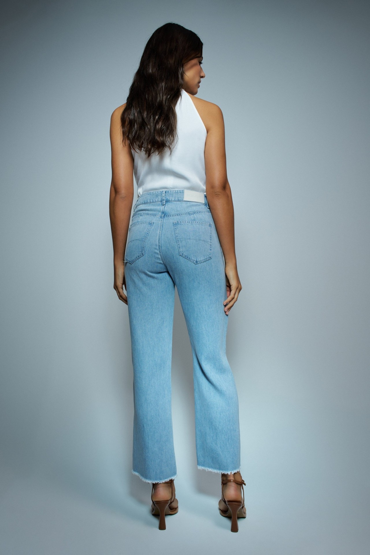 PANTALNCROPPED STRAIGHT LIGHTDENIM