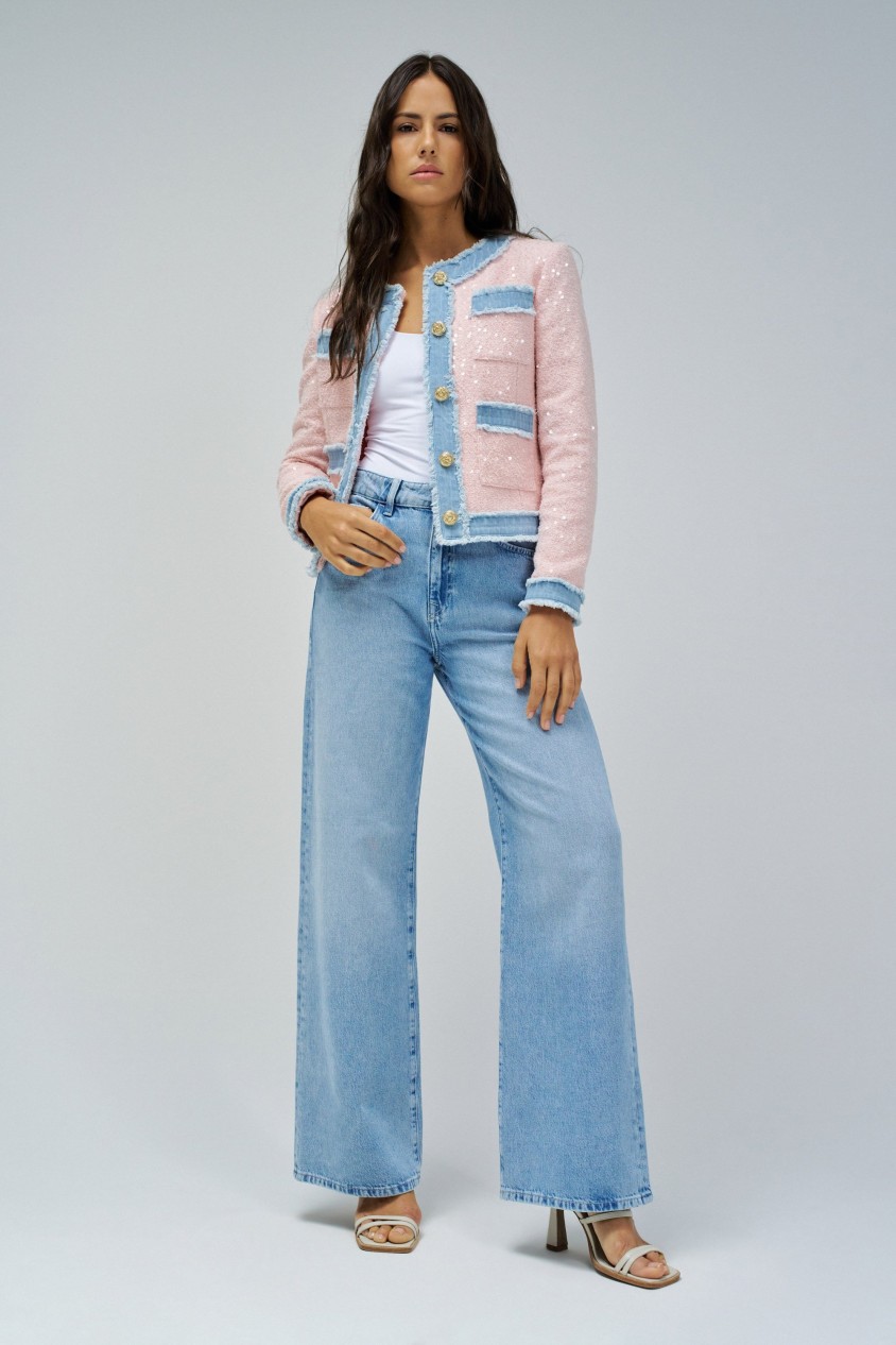 CASACO TWEED COM LANTEJOULAS