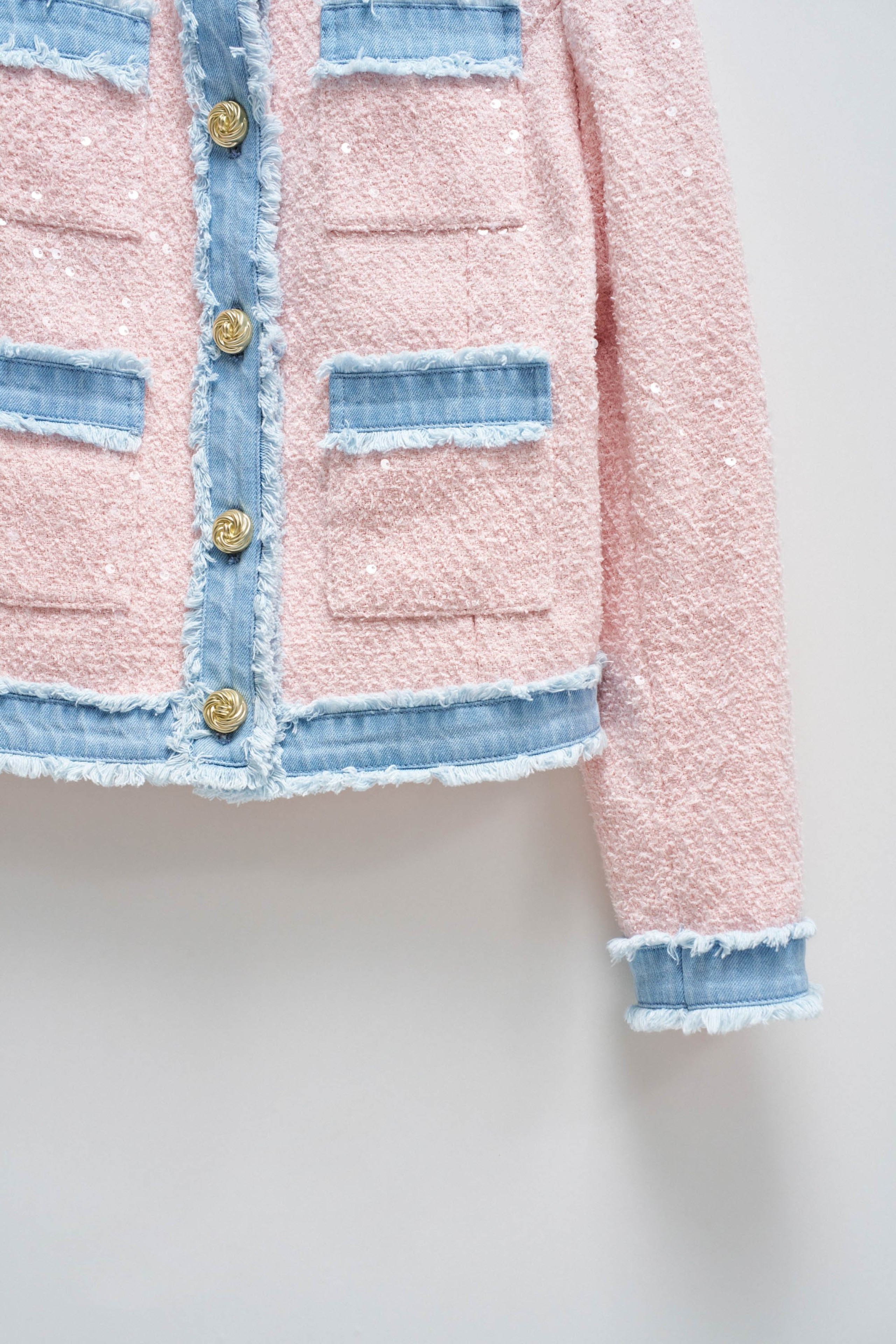 VESTE EN TWEED À PAILLETTES