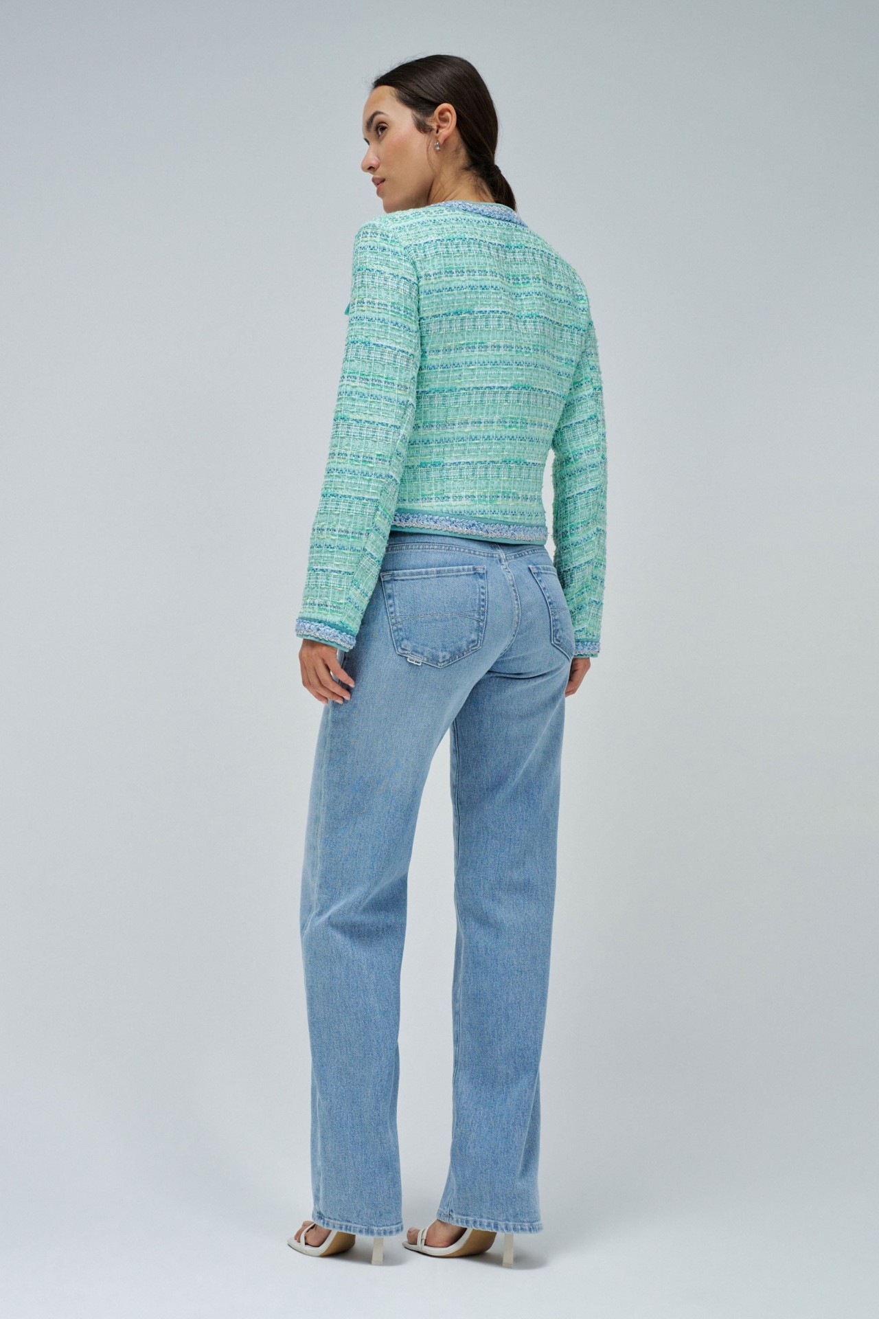 FARBIGER TWEEDMANTEL