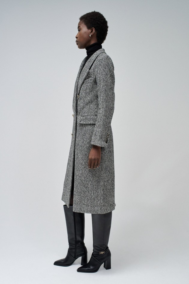 STOFFJACKE MIT PELZKRAGEN