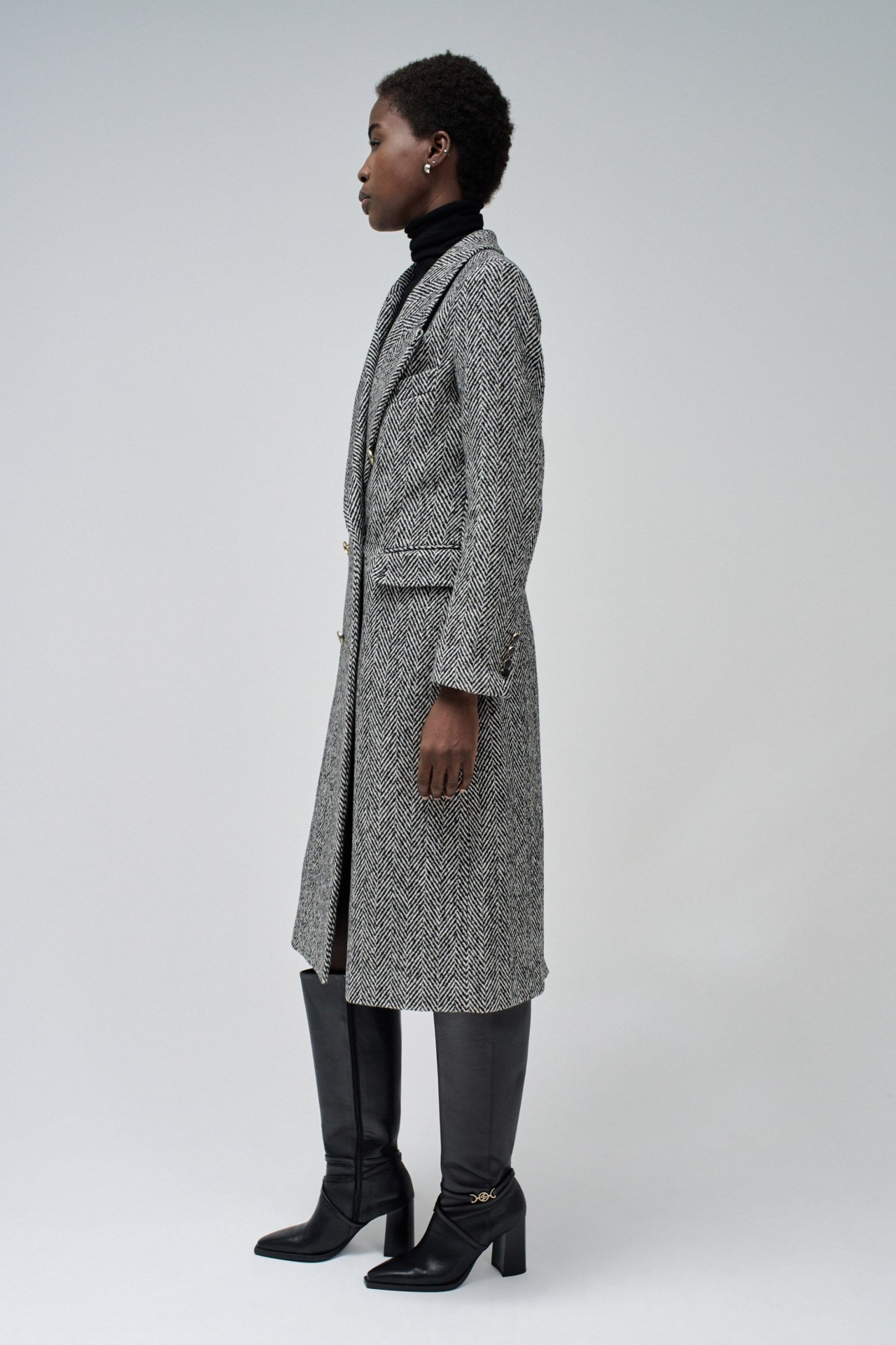 STOFFJACKE MIT PELZKRAGEN