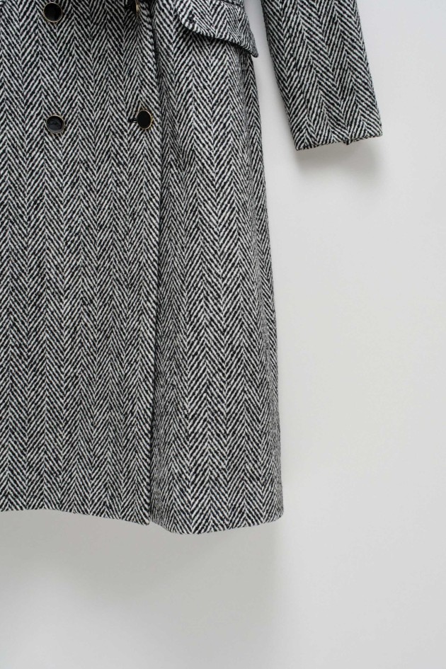 STOFFJACKE MIT PELZKRAGEN