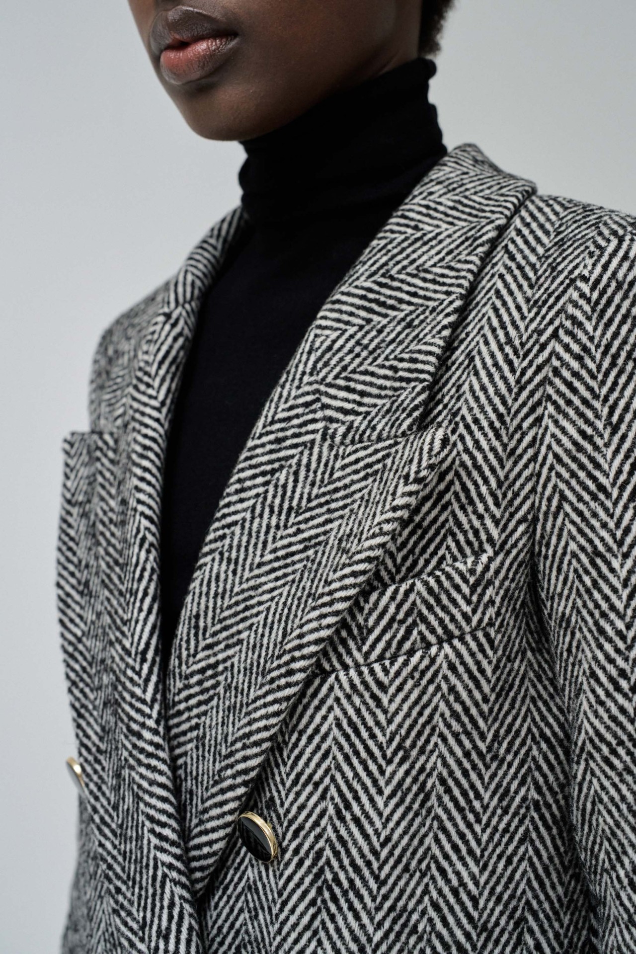 STOFFJACKE MIT PELZKRAGEN