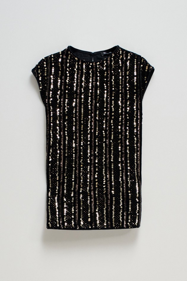 TOP DE TERCIOPELO CON LENTEJUELAS DORADAS