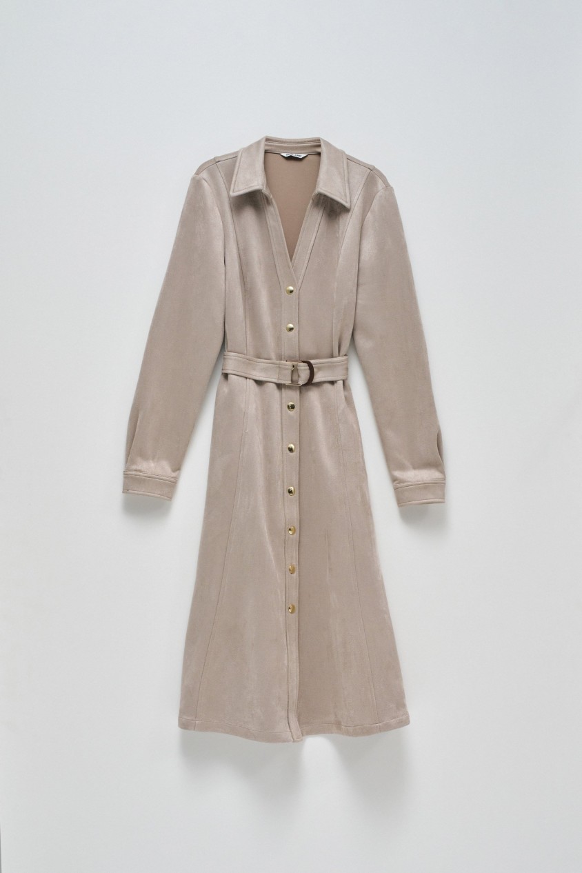 SHIRT DRESS IN SUEDE