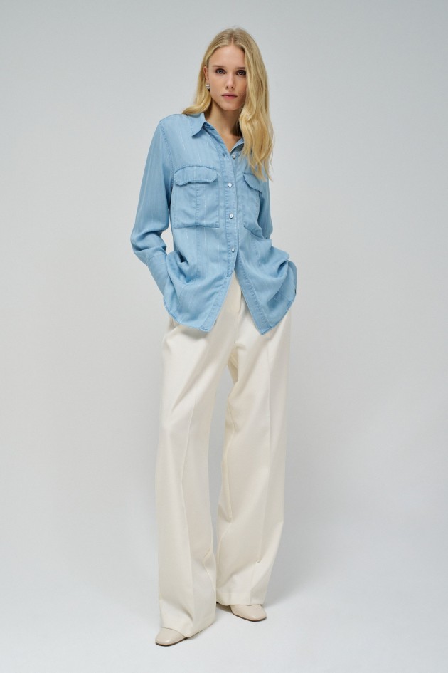 LIGHTDENIM SHIRT WITH SHINE