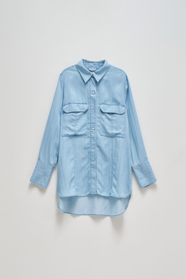 LIGHTDENIM SHIRT WITH SHINE