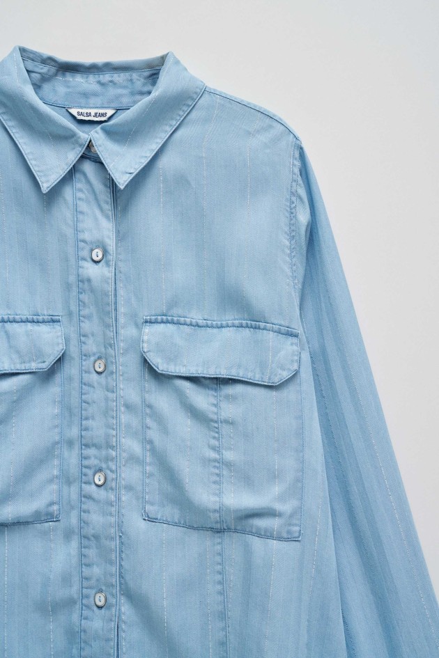LIGHTDENIM SHIRT WITH SHINE