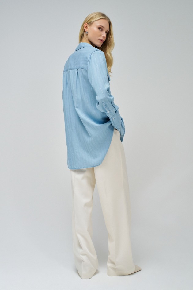 LIGHTDENIM SHIRT WITH SHINE